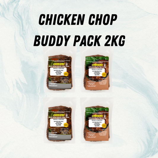 Chicken Chop Buddy Pack 2kg - Black Pepper & Satay