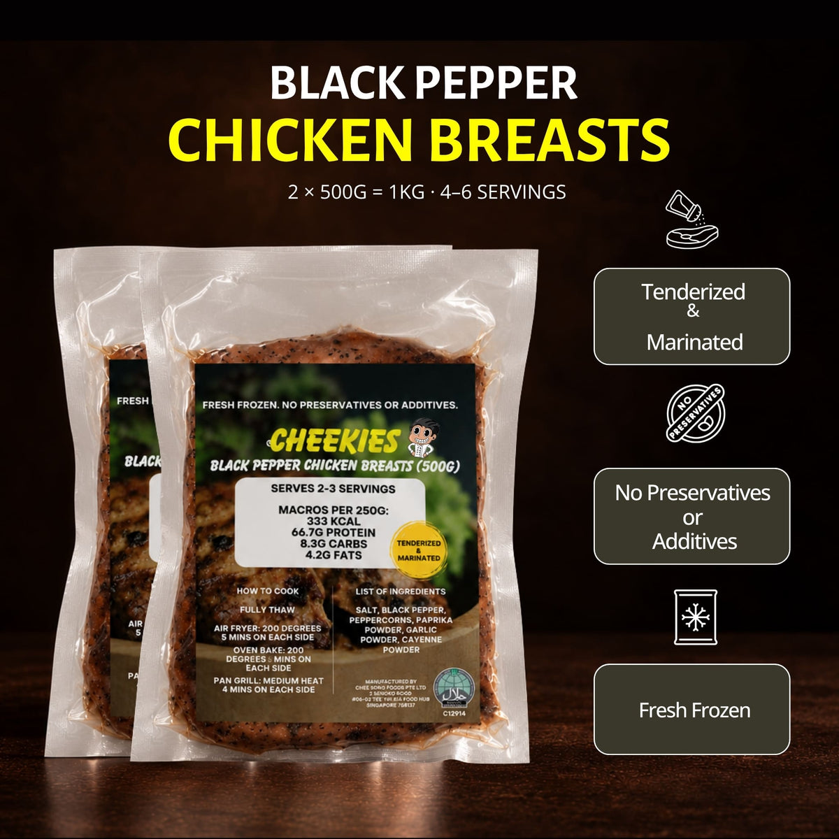 Black Pepper Chicken Breasts (1kg)