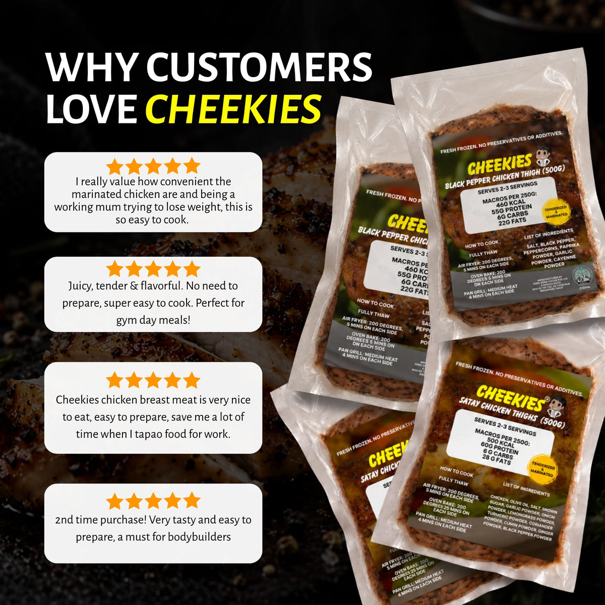 Chicken Chop Buddy Bundle Pack (2kg) - Black Pepper & Satay