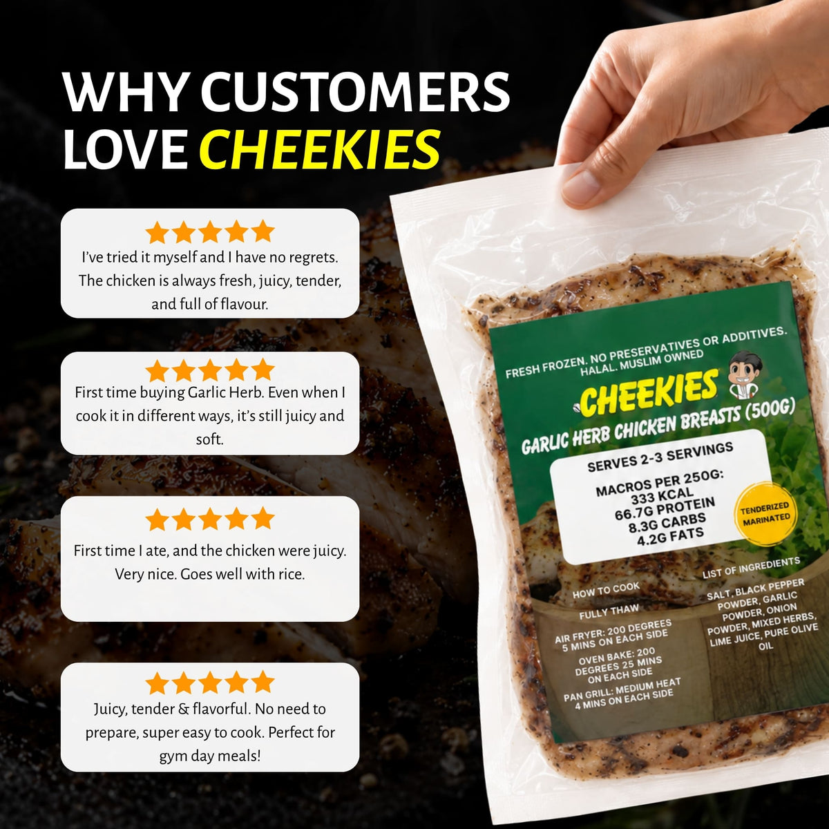 Garlic Herb Chicken Breasts (1kg)