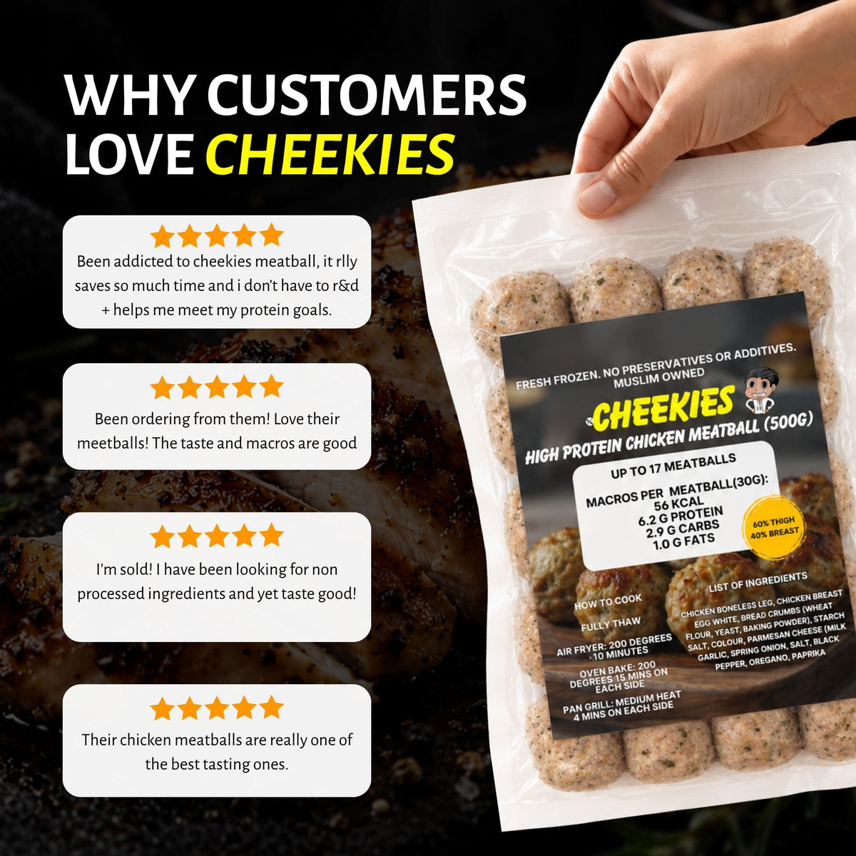 High Protein Chicken Meatballs (500g)