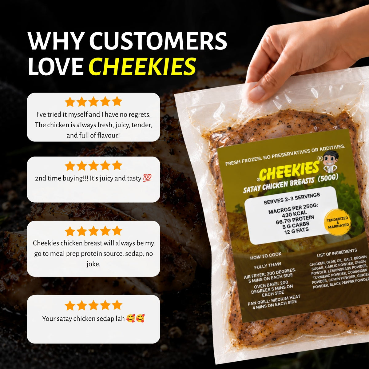 Satay Chicken Breasts (1kg)